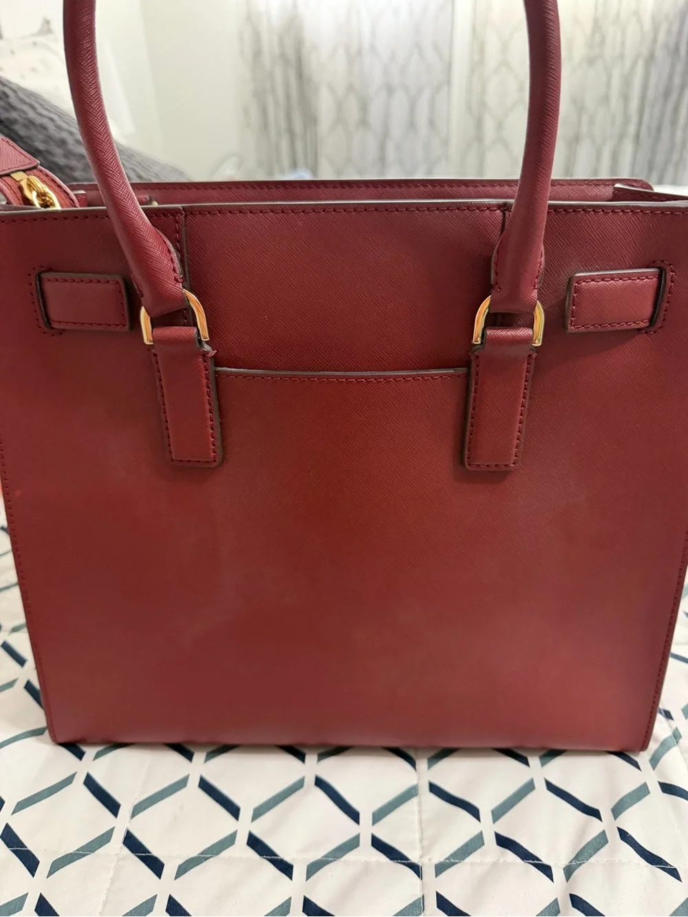 NWOT Michael Kors Dillon Saffiano Leather Satchel - Burgundy Wine